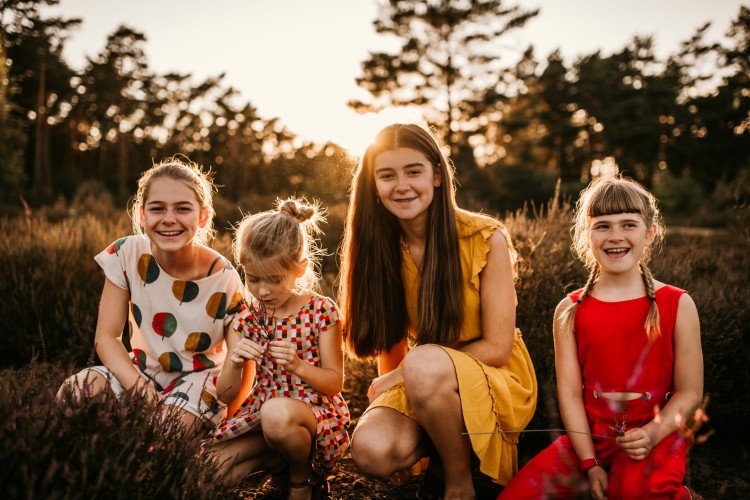 A man with his girls