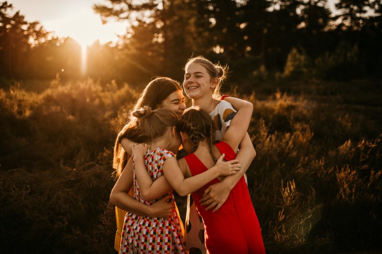 A man with his girls